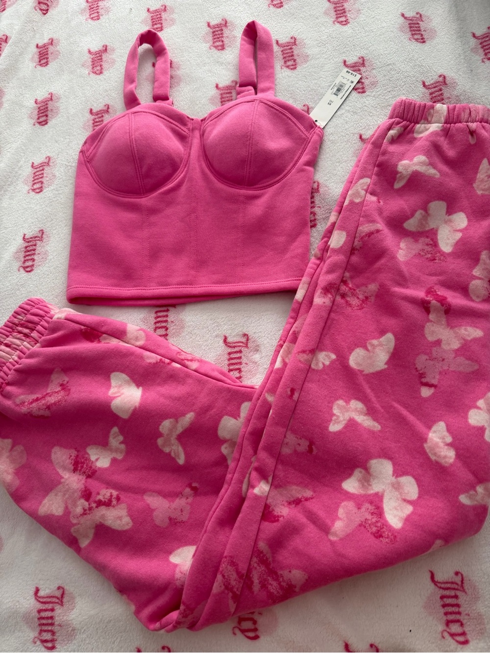 Bustier top and jogger pant